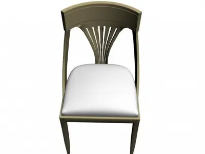 Char dining chair with seat and back 3D model