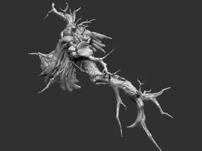 Tree zbrush sculpture 3D model