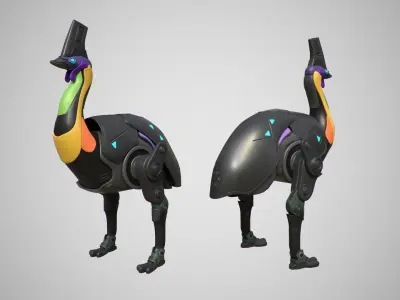 chicken robot Free low-poly 3D model