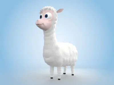 Alpaca llama 3D model