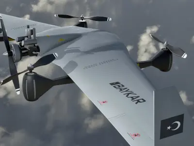 Diha UAV VTOL Bayraktar Low-poly 3D model