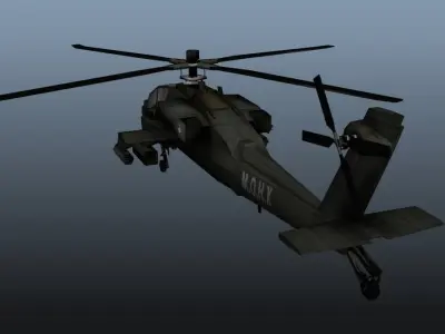 Apache helicopter - helicopter Low-poly 3D model