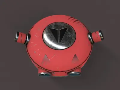 Old Robot Head V2 Low-poly 3D model