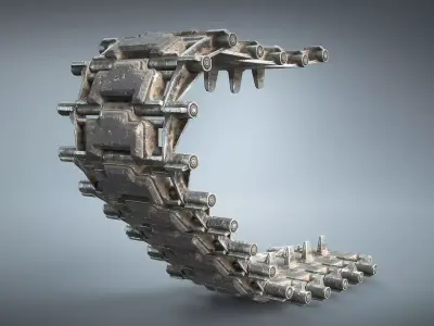 M2 Bradley and M270 MLRS Tracks Low-poly 3D model