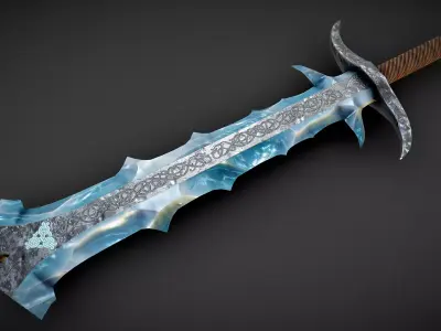 Jotun Ice Sword Low-poly 3D model