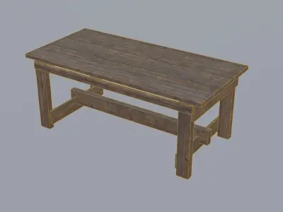 Simple Wooden Table Free low-poly 3D model