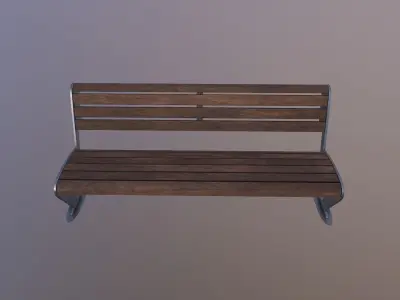 Bench Low-poly Game Ready Model wooden Low-poly 3D model