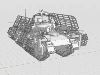 Fighting Vehicle with Armour Shield 3D model