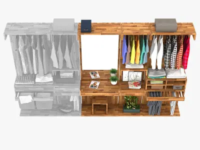 Wardrobe three part 2 3D model