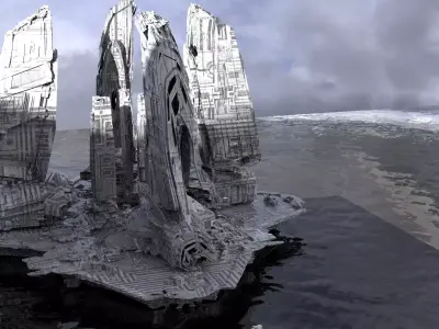 Halo Forerunner Huge complex structure 3D model