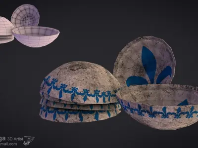 Old Plate Game Asset Free low-poly 3D model