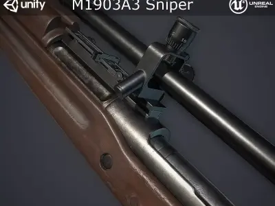 M1903A3 Sniper Low-poly 3D model