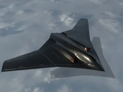 stealth bomber Low-poly 3D model