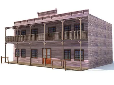 4 Western Styled Houses 3D model