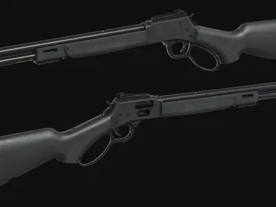 Model X lever action rifle Low-poly 3D model