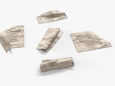 WWII US Historic Maps 01 Low-poly 3D model