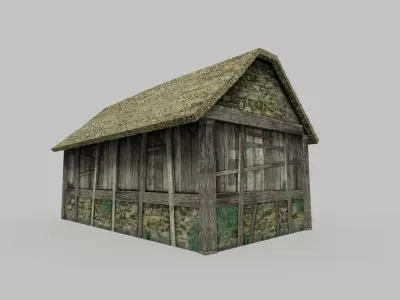 low poly village house 1 Low-poly 3D model