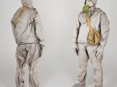 Soviet Liquidator of nuclear accident of Chernobyl 58 Low-poly 3D model