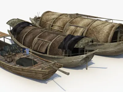 Chinese Boat Collection 3D model
