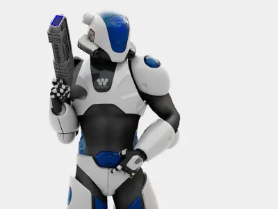 CYBER SOLDIER R-500 RIGGED 3D model