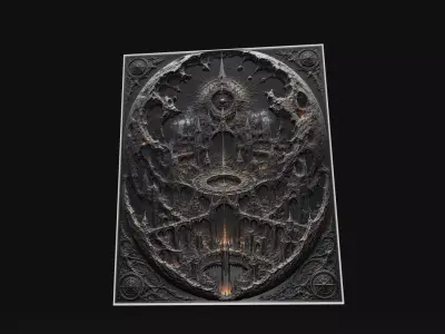 City Of The Moon  3D Printable Relief 3D print model
