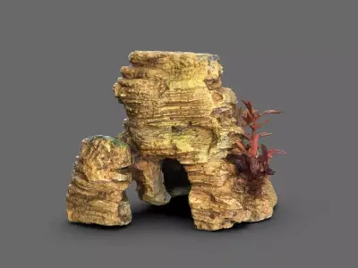 Aquarium Rock Fish House 3D model