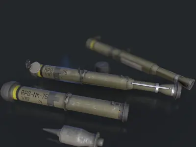 RPG-75 group of weapons Low-poly 3D model