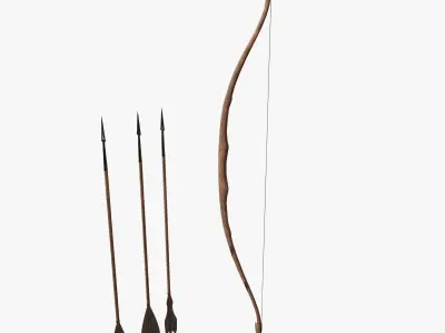 Bow and arrow Low-poly 3D model