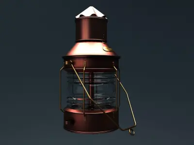 Old ship storm lamp 3D model