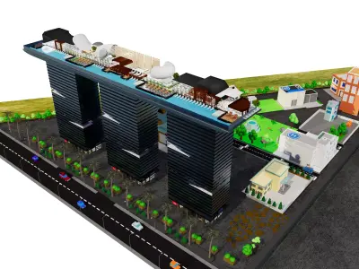 BHUTANI ALPHATHUM TOWER 3D BUILDING NOIDA INDIA 3D model