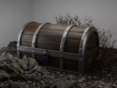 Treasure Chest - Without Wood Texture 3D model