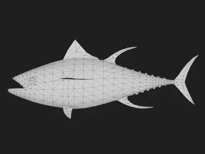 Yellowfintuna Low-poly 3D model
