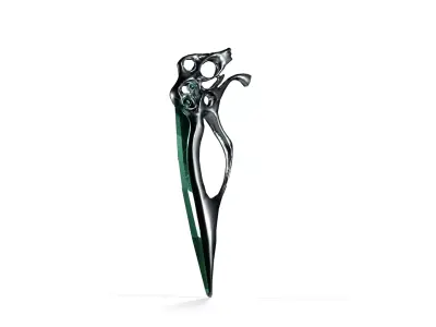 Futuristic Bio-Organic Blade Low-poly 3D model