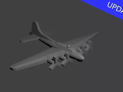 US B-17 Flying Fortress Bomber Free 3D print model