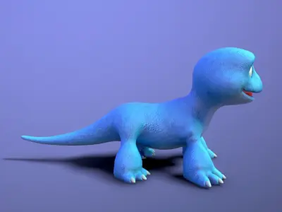 cartoon lizard Low-poly 3D model