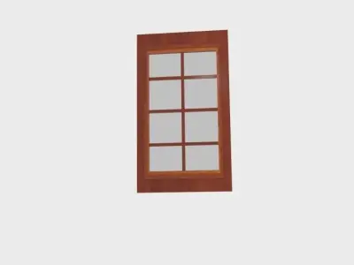 Wood Window Low-poly 3D model