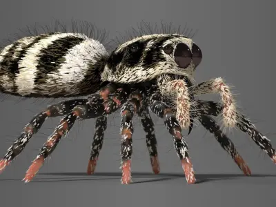 Zebra Jumping Spider 3D model