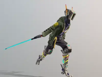 CYBORG Sword Warrior Run 3D model