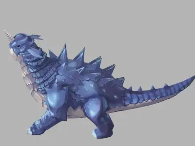 Dragon beast Low-poly 3D model