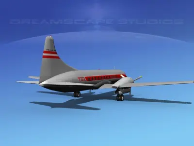 Convair CV-340  Texas Airlines 3D model