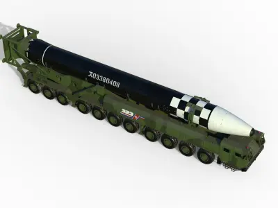 Hwasong 17 missile launcher 3D model