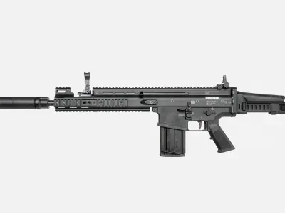 MK17 FN SCAR Heavy Low-poly 3D model