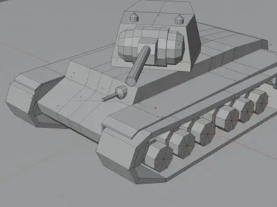 Low-poly KV-1 Low-poly 3D model