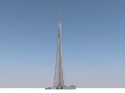 Burj Khalifa Dubai Low-poly 3D model