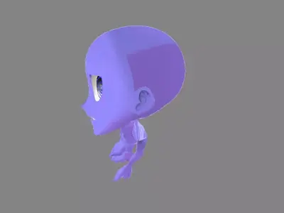 Crunsh Blue Bighead - Strange Blue Monster Character Low-poly 3D model