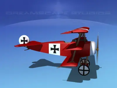 Fokker DR-1 Triplane Richthoven 3D model