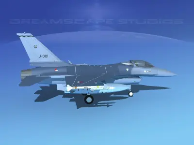 Gen Dyn F-16A Falcon V27 Denmark 3D model