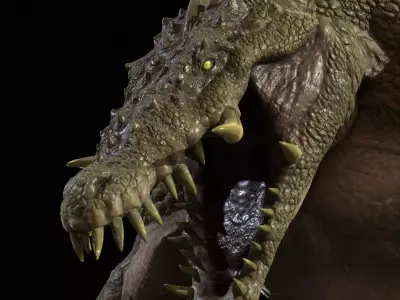 CrocMutant Free low-poly 3D model