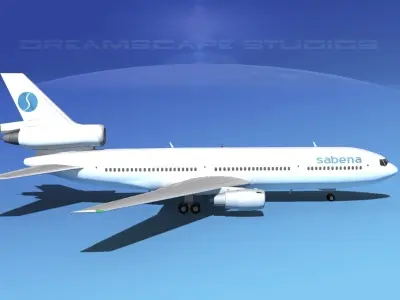 Douglas DC-10 Sabena 3D model