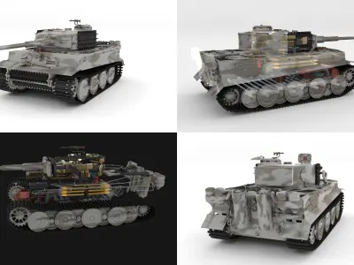 Panzer Tiger Tank Late 1944 v3 with interior 3D model